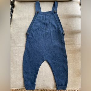 Zara Mini collection knit blue overalls, Size 6-9 months